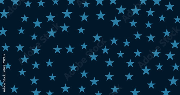 Fototapeta Seamless Teal Stars Pattern on Dark Blue Background - Repeating Star Texture for Fashion, Web Design, and Print Projects.  Perfect for textiles, wallpapers, and digital designs. High-resolution, vibra