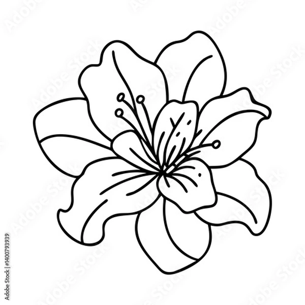 Obraz azalea flower icon, azalea flower vector illustration-simple illustration of azalea flower, perfect for azalea flower logos and icons