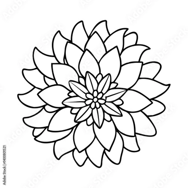 Obraz dahlia flower icon, dahlia flower vector illustration-simple illustration of dahlia flower, perfect for dahlia flower logos and icons