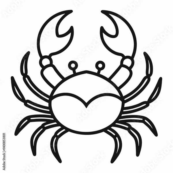 Fototapeta crab on white background vector
