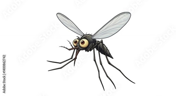 Fototapeta Realistic mosquito illustration detailed insect features and natural colors