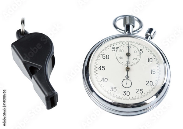 Obraz Whistle and stopwatch