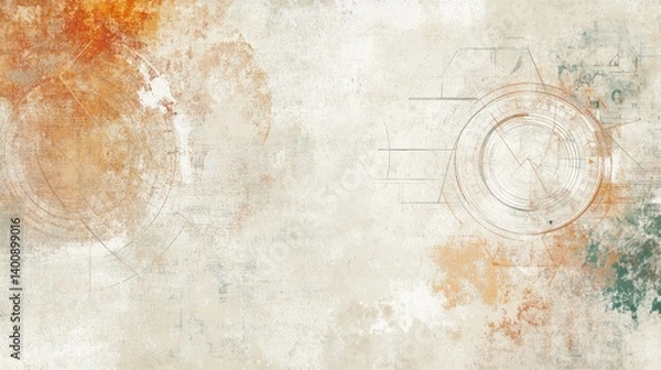 Obraz Abstract, textured background with geometric elements and muted colors