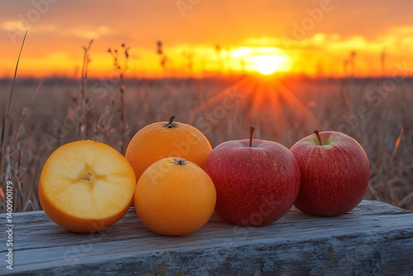 Obraz A variety of fruits such as apples, bananas, strawberries, and citrus can be enjoyed raw, in smoothies, or as an addition to dishes, providing a refreshing taste and nutritional value.


