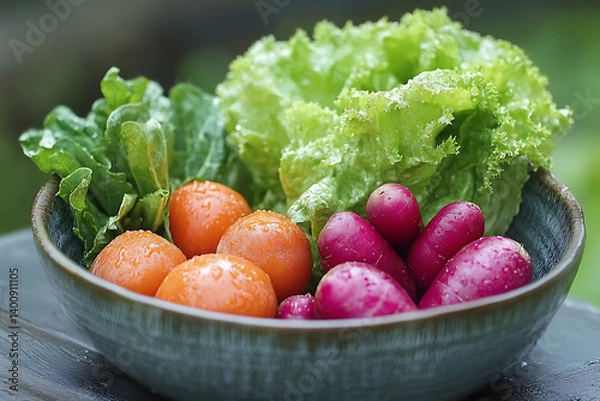 Obraz Various types of vegetables, such as carrots, broccoli, tomatoes, and spinach, provide many nutritional values and can be consumed raw, cooked, or roasted.


