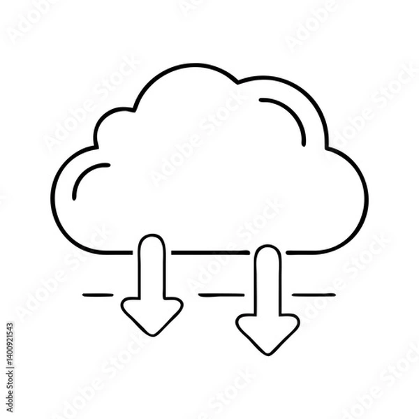 Fototapeta Cloud Computing Data Downloading Information Transfer Network Storage Backup