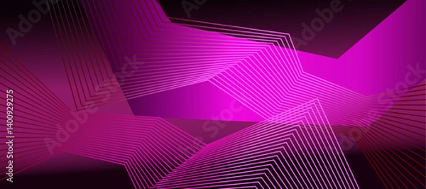 Obraz Color light with lines, outer space background, bright rays, vector template.