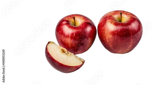 Obraz Fresh Red Apple Isolated on White Background 