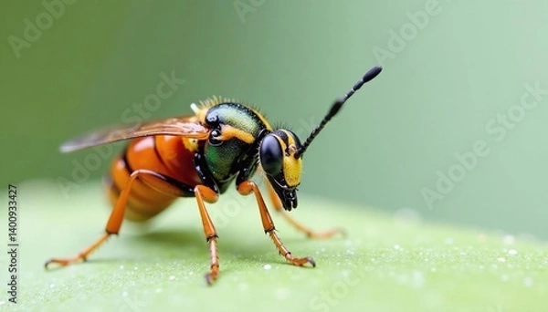 Fototapeta Close-up of single insect on pure white background, clean, specimen