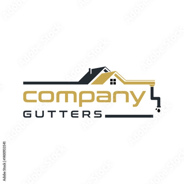 Obraz gutters concept logo design vector template