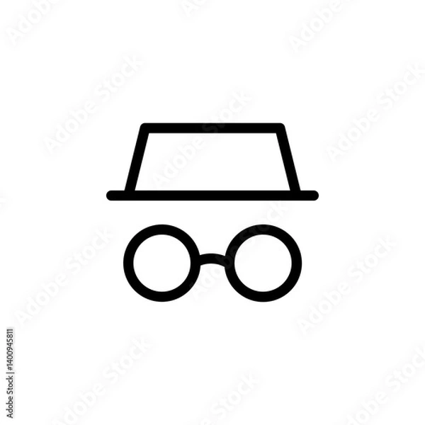 Obraz incognito mode or anonymous browsing icon. Perfect for privacy, security, and online safety themes. Vector illustration