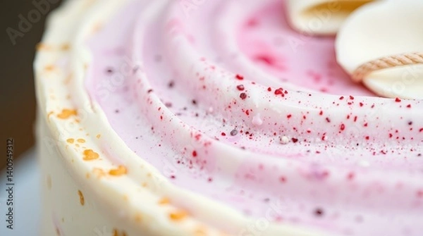 Fototapeta Delicate Frosting: A Close-Up of Exquisite Cake Decoration