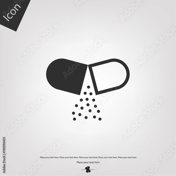 Obraz Open pill vector icon