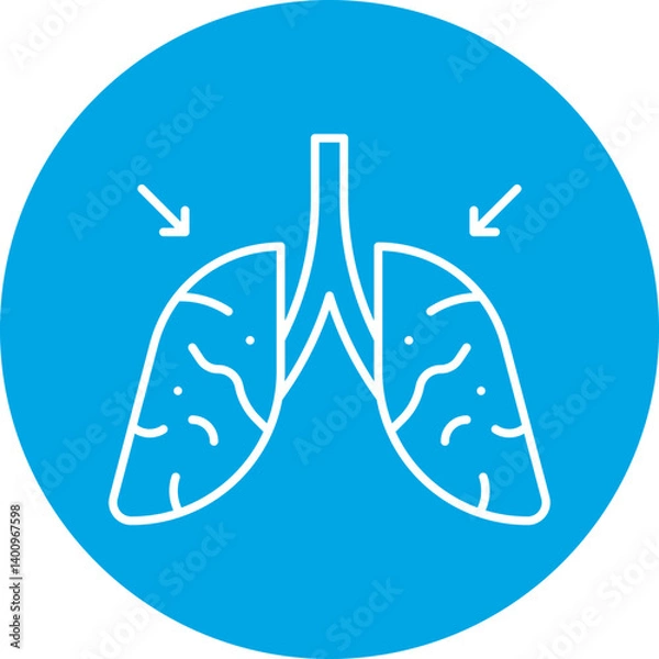 Obraz Lungs icon single vector illustration