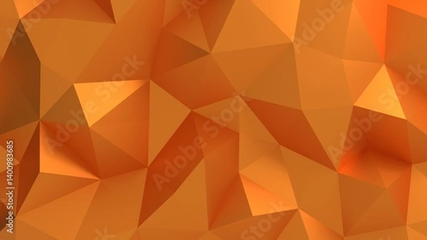 Obraz minimalist orange abstract background geometric low poly 3d illustration. Can be used to represent a modern backdrop, contemporary futuristic art or surface mosaic non distracting