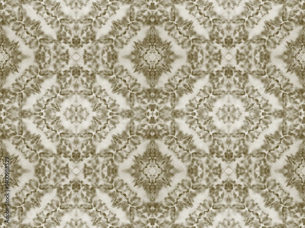 Obraz Brown Color Geometric Pattern. Ethnic Bohemian Brush. Abstract Grunge Ikat Brush. Seamless Ikat Mark. Beige Color Vintage Batik. Seamless Watercolour Repeat Pattern. Sepia Colour Geometric Textile.