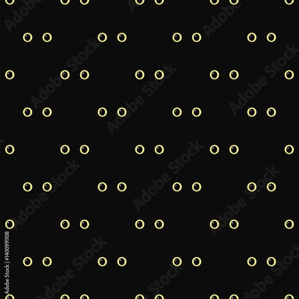 Fototapeta Seamless pattern with yellow cat eyes in darkness. Eyes wall pattern 