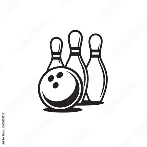 Obraz bowling ball and pins