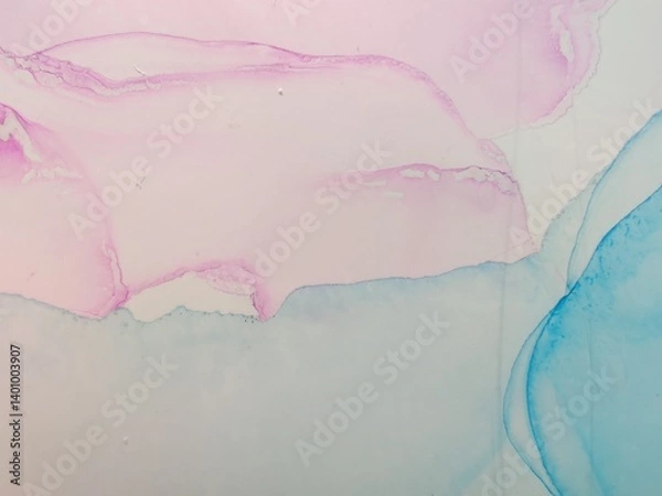Obraz Blue Alcohol Ink Marble. Blue Gradient