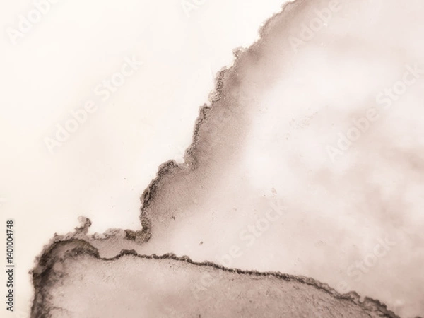 Obraz Brown Water Color Marble. Beige Fluid Pattern.
