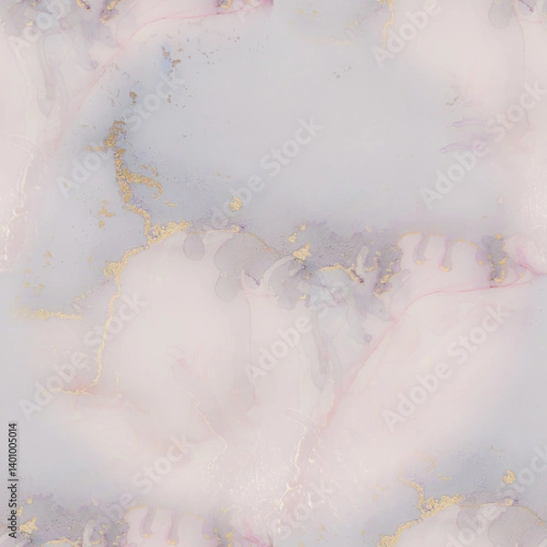 Obraz Gold Water Color Marble. Pink Seamless