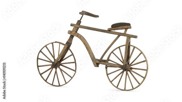 Obraz wooden bicycle on white background