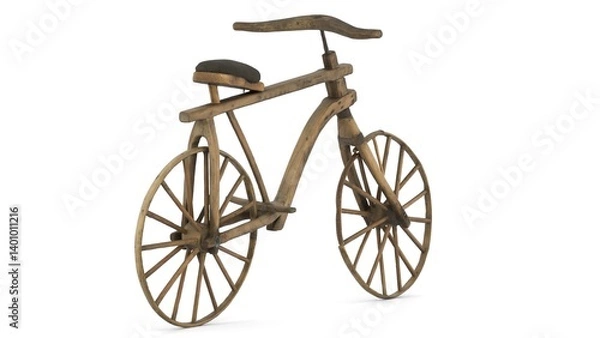 Obraz wooden bicycle on white background