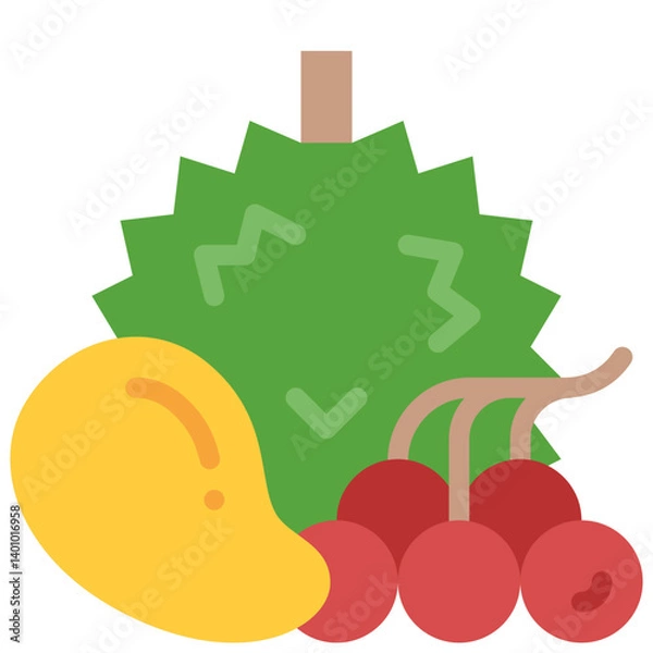 Obraz fruit flat icon