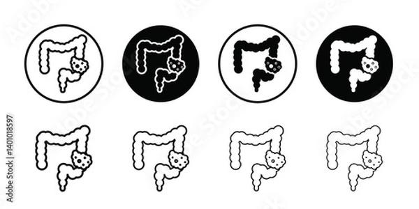 Obraz colorectral cancer icon Vector flat thin line illustration
