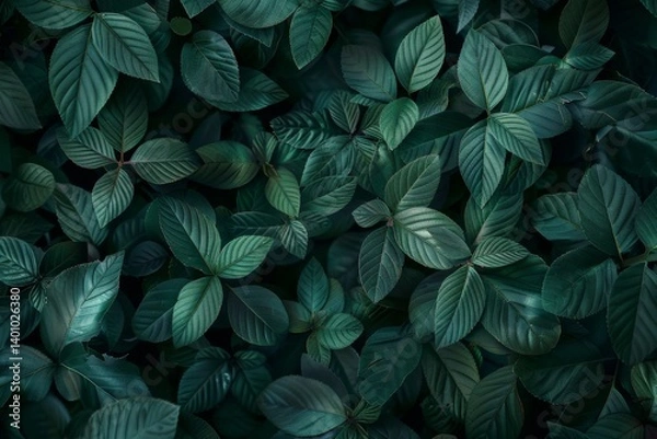 Fototapeta Small green leaves texture background with beautiful pattern. Clean environment