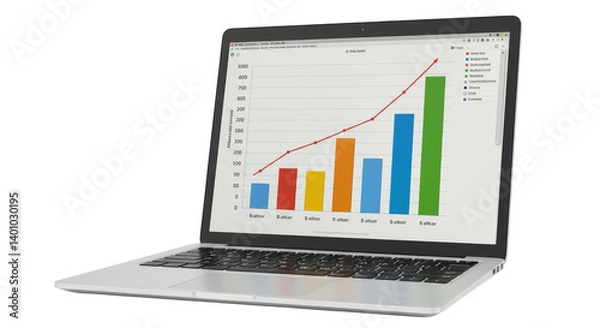 Obraz Isolated Laptop with Growing Chart