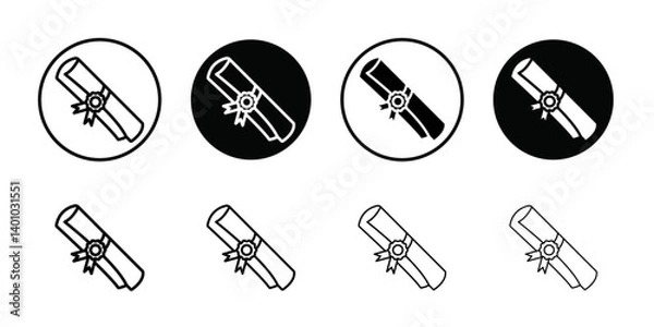 Fototapeta University, college degree icon Vector flat thin line illustration