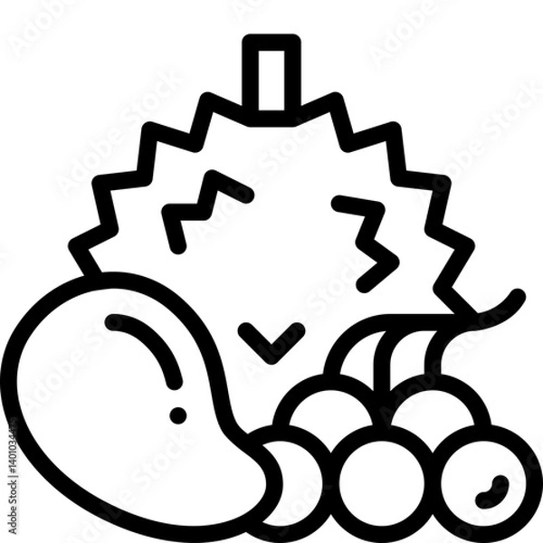 Obraz fruit line icon