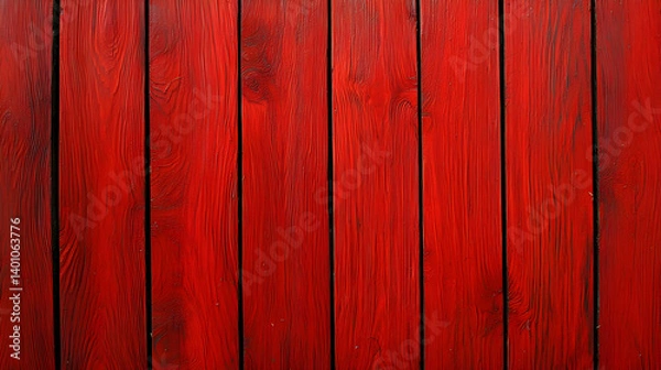 Fototapeta Red Painted Wood Planks Background
