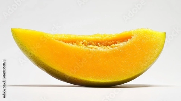 Fototapeta Fresh yellow melon slice kitchen table food photography minimalist style close-up view refreshing summer snack