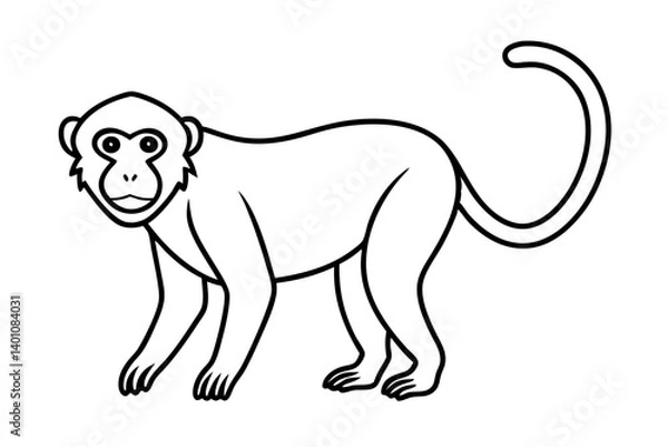 Obraz Stylized Proboscis Monkey Outline