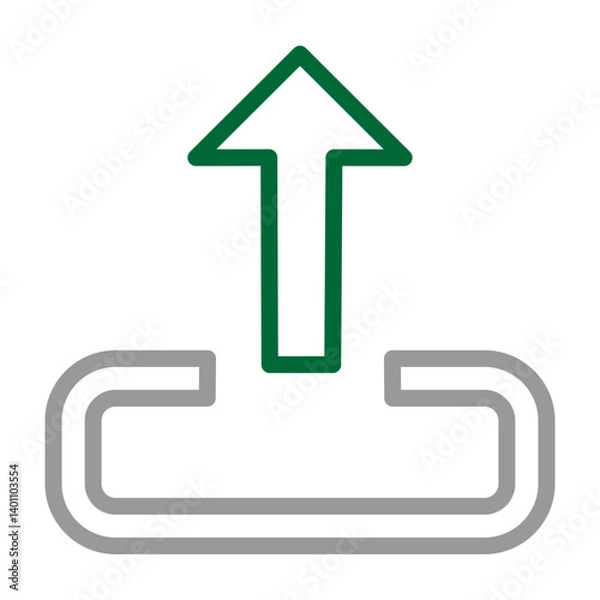Fototapeta Upload Vector Line Dark Green Grey Icon Design