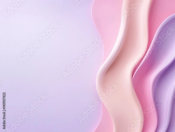 Fototapeta Abstract waves of soft pastel colors create a soothing and gentle visual experience, perfect for backgrounds.