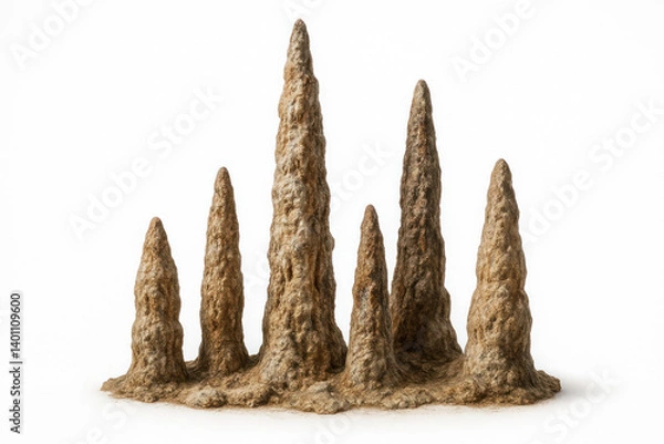 Obraz Towering Stalagmite Cluster Formed by Nature’s Slow Dripping Process Over Time