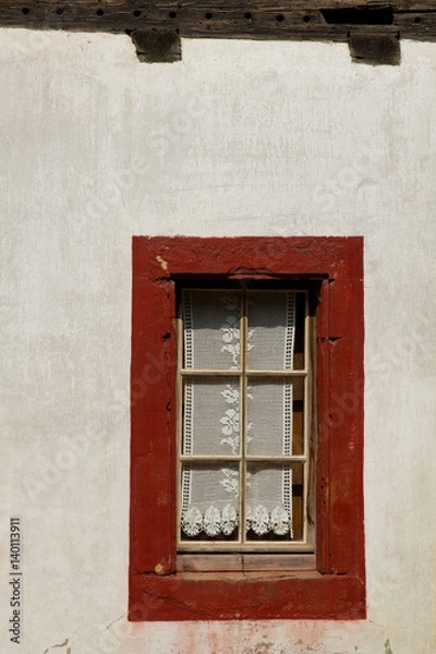 Fototapeta Detail of half timbered house at the ecomusee in Alsace
