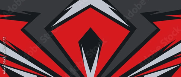 Obraz Dynamic abstract background. Geometric red and black design. Modern sharp shape pattern 