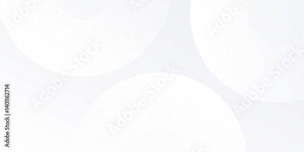 Fototapeta Modern white glowing geometric lines on gray background. Modern shiny blue circle abstract modern design