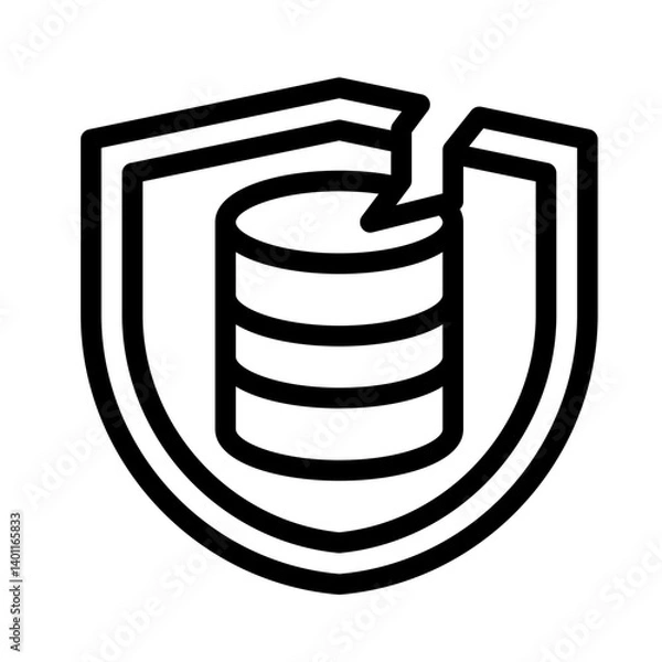 Fototapeta data breach line icon