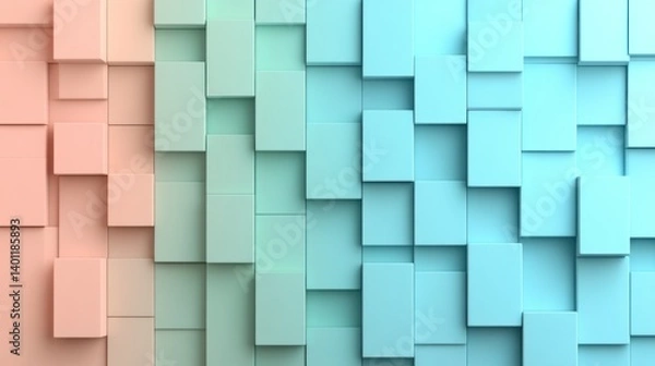 Obraz Abstract geometric pattern of pastel cubes