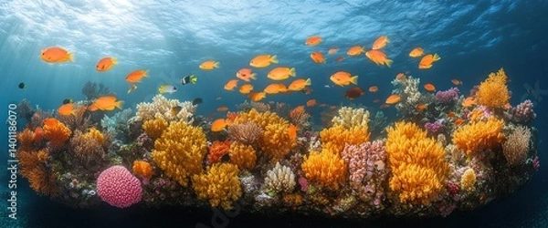 Obraz Vibrant coral reef teeming with life