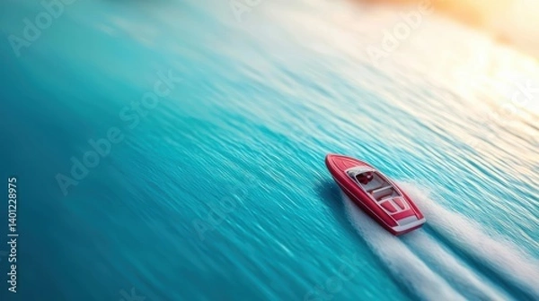 Obraz Speed Boat racing across the water, capturing the power and velocity of high speed action.