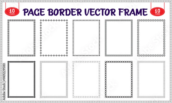 Fototapeta Border frame vector design elements for blank pages
