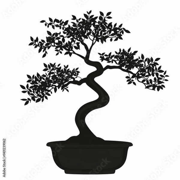 Obraz Bonsai Tree Artistry: Cultivating Meditative Indoor Serenity with Twisted Foliage for Elegant Home Decor