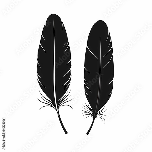 Obraz Artistic Black Feathers for Bohemian Home Decor and Nature-Themed Creative Designs
