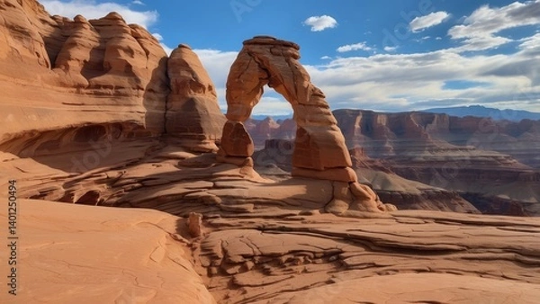 Fototapeta A_closeup_view_of_Delicate_Archs_rugge